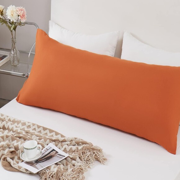 Body Pillowcase Cover Comfy Soft Burnt Orange mircrofiber  20"x54" - Picture 1 of 3